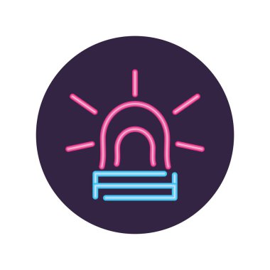 Neon kırmızı alarm daire vektör tasarımı