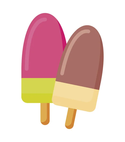 Sweet and frozen popsicles vector design — 스톡 벡터