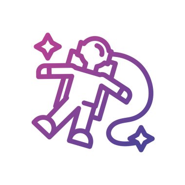 İzole edilmiş astronot ve yıldız vektör tasarımı