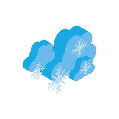 Kar tanesi vektör tasarımlı izometrik bulut