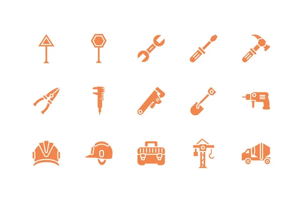 Isolated construction tools icon set vector design — 스톡 벡터