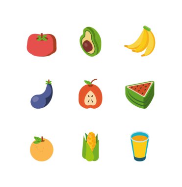 İzole gıda ikonu vektör tasarımı