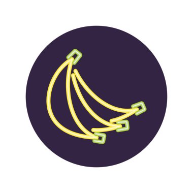 Neon muzları daire içinde vektör tasarımı