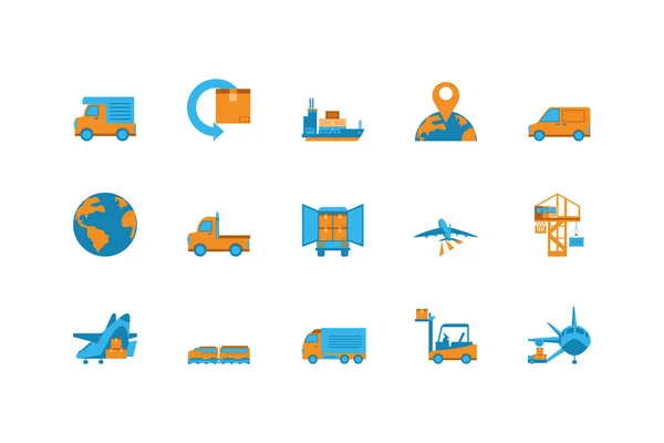 Geïsoleerde levering pictogram set vector ontwerp — Stockvector