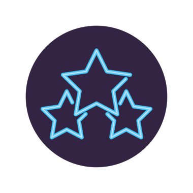 Neon yıldızları daire çizimi içinde