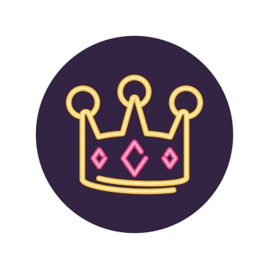 Neon taç iç daire vektör tasarımı