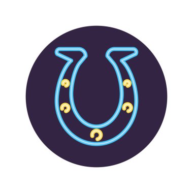 Neon at nalı iç daire vektör tasarımı