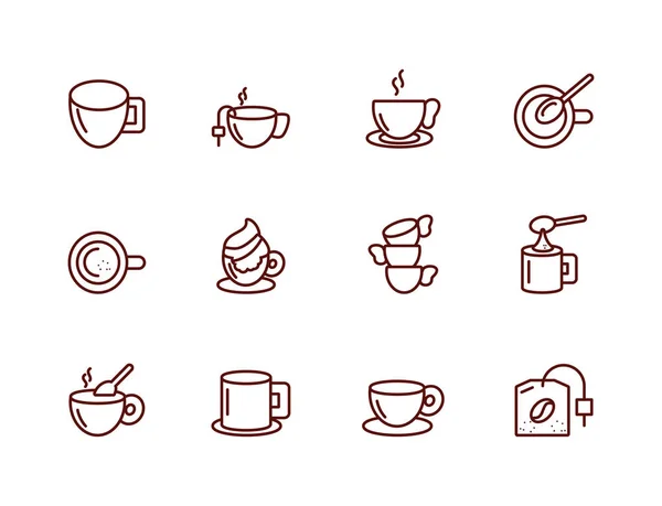 Icono de café aislado conjunto de diseño vectorial — Vector de stock