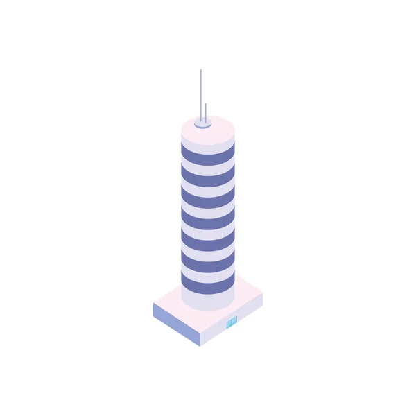 Isoliertes isometrisches weißes Stadtbauvektordesign — Stockvektor