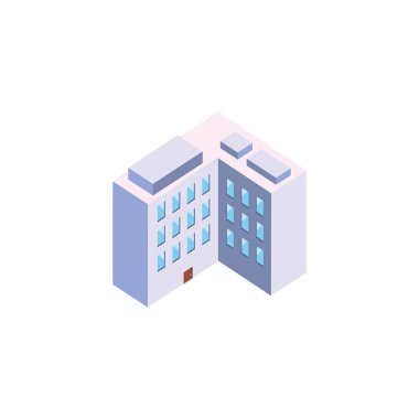 İzole edilmiş izometrik beyaz şehir vektör tasarımı