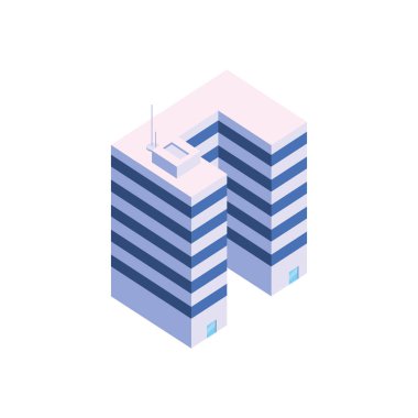 İzole edilmiş izometrik beyaz şehir vektör tasarımı