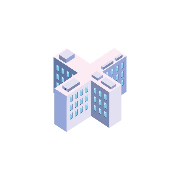 Isolated isometric white city building vector design — 스톡 벡터