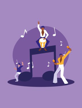 Musicians with instruments vector design