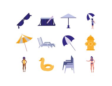 Isolated summer icon set vector design