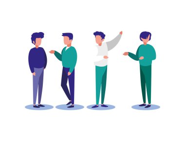 İzole adamlar vektör tasarımını avatarlar