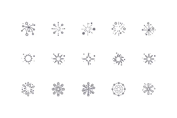 Isolated celebration fireworks icon set vector design — 스톡 벡터