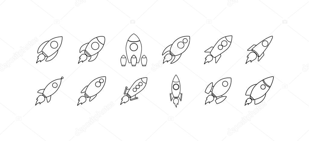 Isolated rockets icon set vector design