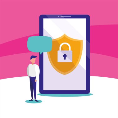 Akıllı telefon vektör tasarımlı Avatar adam