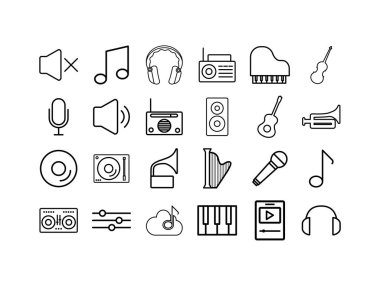 İzole müzik simgesi vektör tasarımı