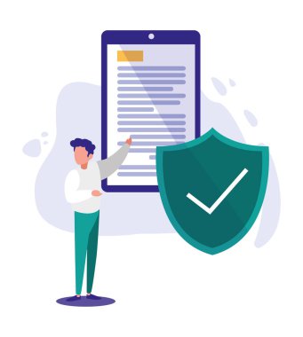 Akıllı telefon vektör tasarımlı Avatar adam