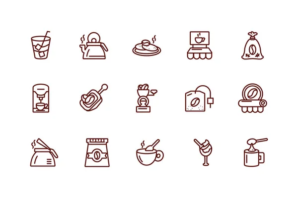 Icono de café aislado conjunto de diseño vectorial — Vector de stock