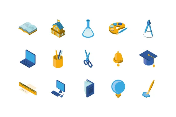 Isolated school icon set vector design — 스톡 벡터