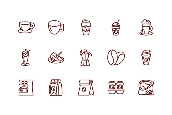 Isolato icona del caffè set progettazione vettoriale — Vettoriale Stock