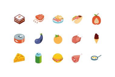 İzole gıda ikonu vektör tasarımı