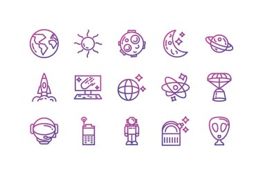 İzole edilmiş uzay simgesi vektör tasarımı