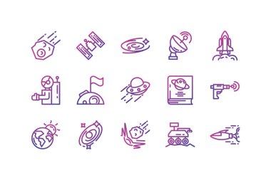 İzole edilmiş uzay simgesi vektör tasarımı