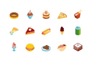 İzole gıda ikonu vektör tasarımı