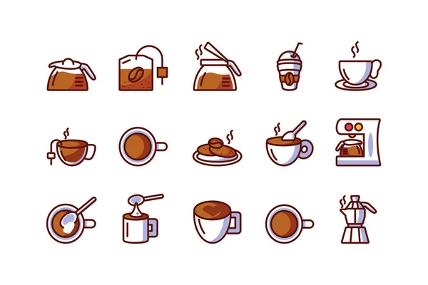 Isolé icône de café set vectoriel design — Image vectorielle