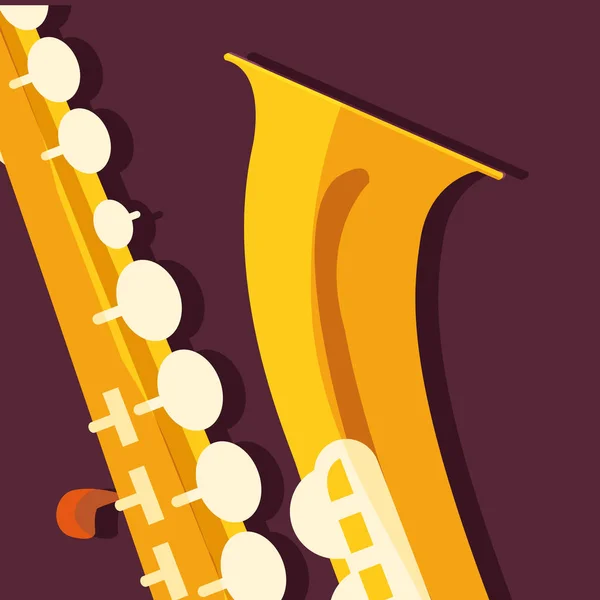 Saxophone instrument icône vectoriel design — Image vectorielle