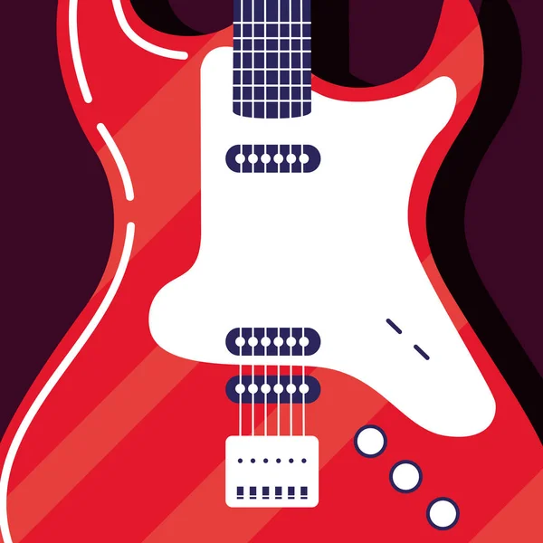 Ηλεκτρικό όργανο κιθάρας εικονίδιο διανυσματικό σχεδιασμό — Διανυσματικό Αρχείο