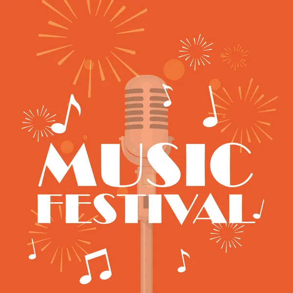 Microphone isolé de conception vectorielle de festival de musique — Image vectorielle