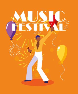 Marakas vektör tasarımlı müzisyen.