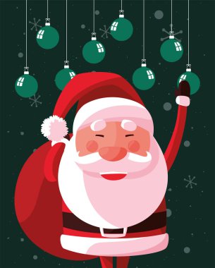 Mutlu noeller Noel baba çizgi film vektör tasarımı