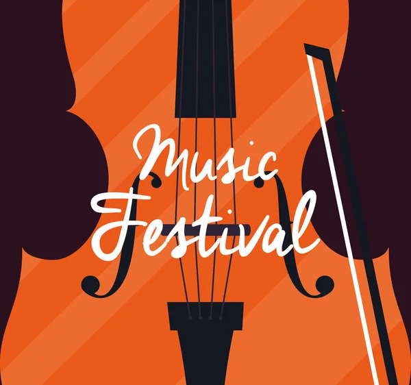 Cello of music festival vector design — ストックベクタ