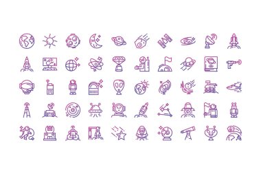Isolated space icon set vector design clipart