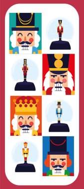 Mutlu noeller fındıkkıran vektör tasarımı