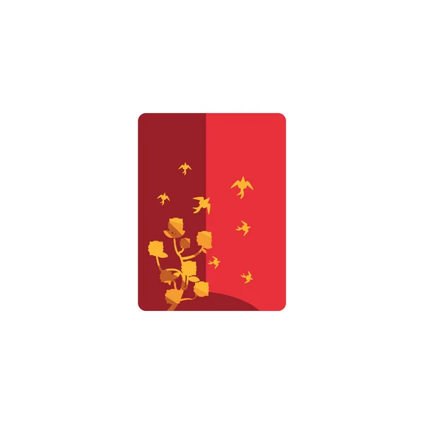Design de vetor de cartão vermelho chinês isolado — Vetor de Stock