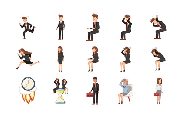 Businesspeople set vector design — 스톡 벡터