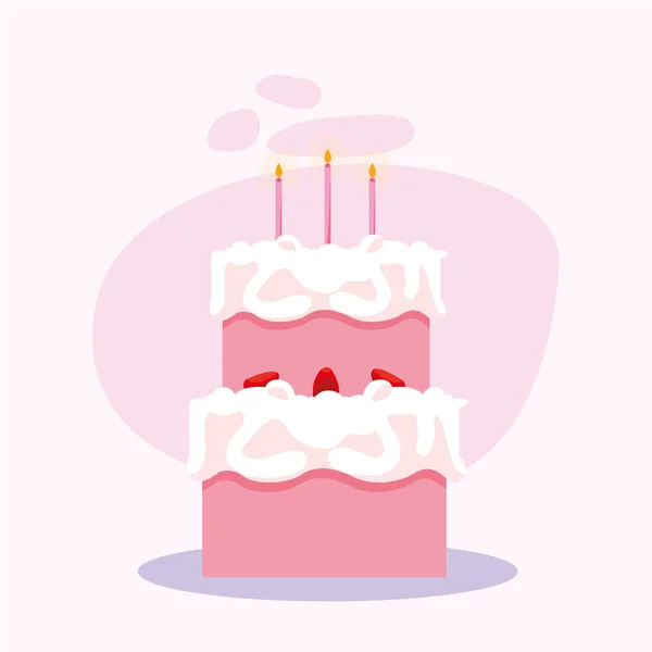 Happy birthday cake vector design — Stock Vector