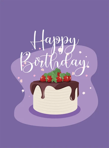 Happy birthday cake vector design — Stock Vector