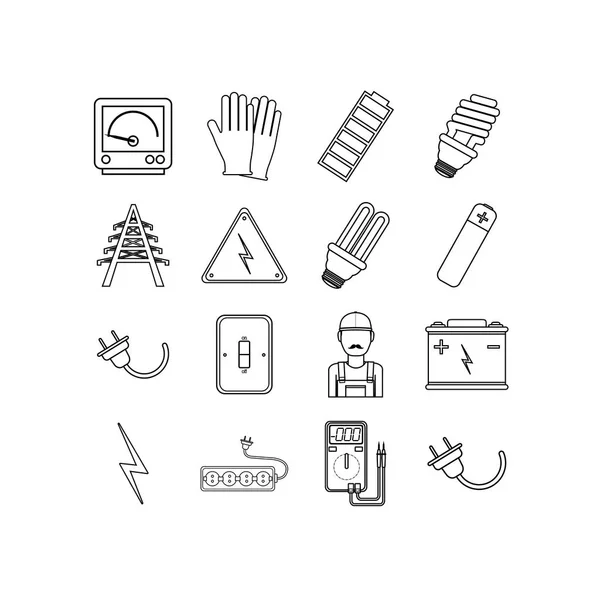 Isolated electric equipment icon set vector design — 스톡 벡터