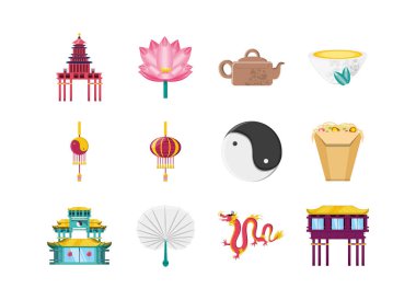 İzole edilmiş Çin ikonu vektör dizaynı