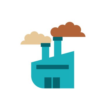 İzole edilmiş fabrika ve kirli duman taşıyıcı tasarımı