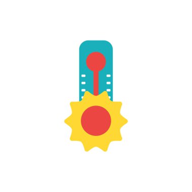 İzole güneş ve termometre vektör tasarımı