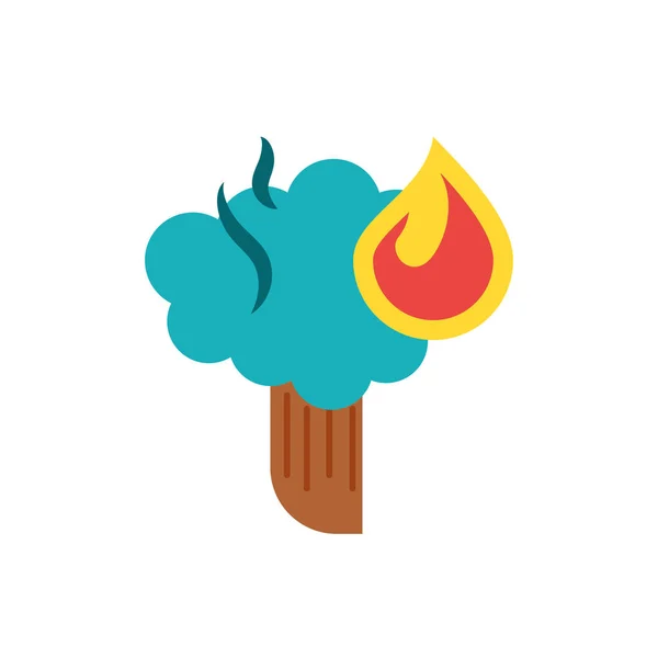 Desenho isolado de chama e vetor de árvore — Vetor de Stock