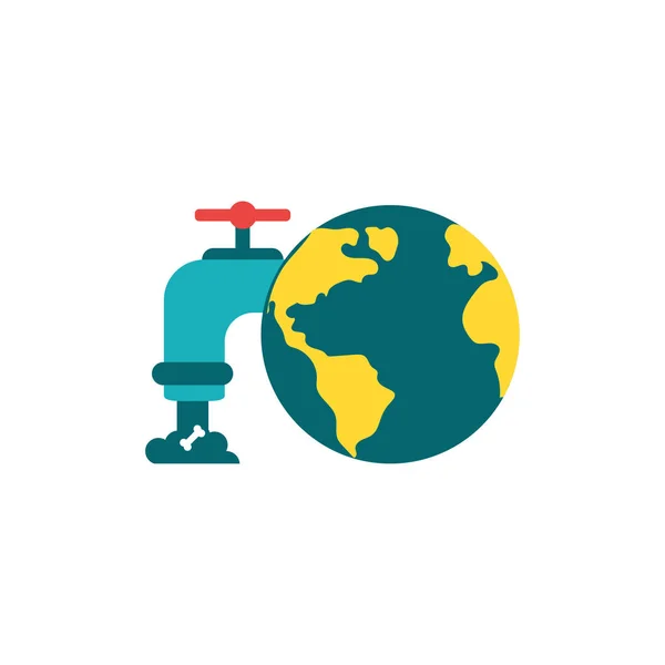 Monde isolé et conception vectorielle du robinet d'eau — Image vectorielle
